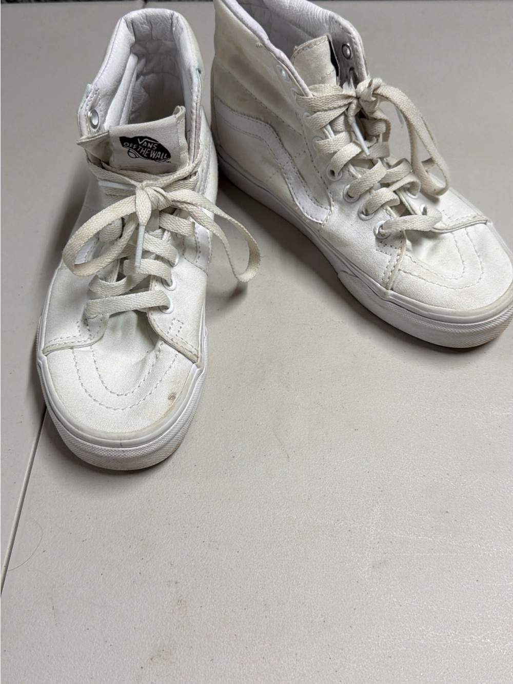 Vans Women's White High-Top Canvas Sneakers